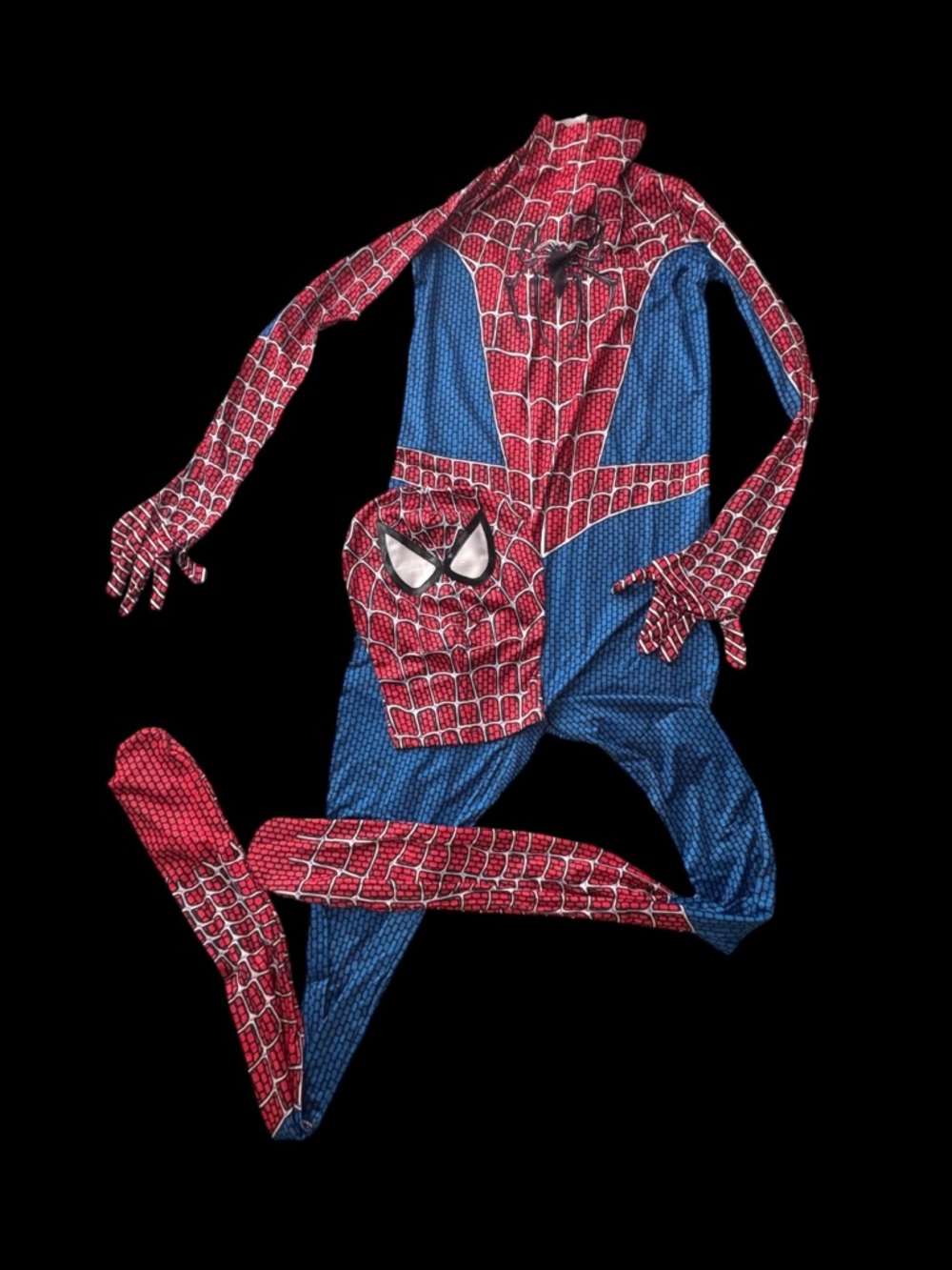 New adult Red & Blue Superhero Costume with Mask 190 cms up 6 ft tall